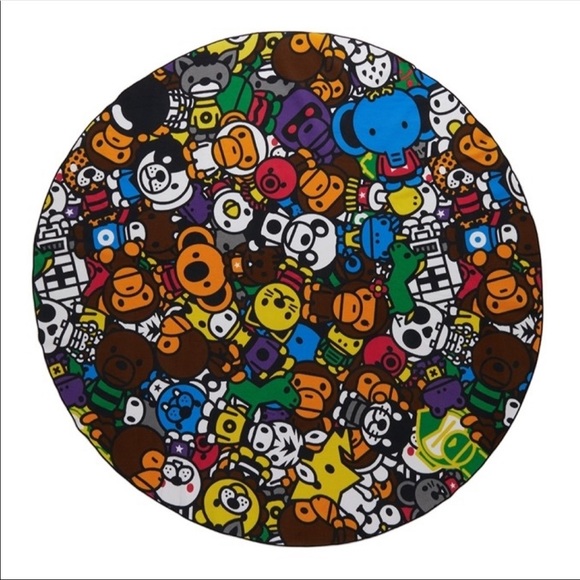 BNWT BAPE Bathing Ape Baby Milo Large Safari Circular Multicolor Towel - Picture 1 of 3